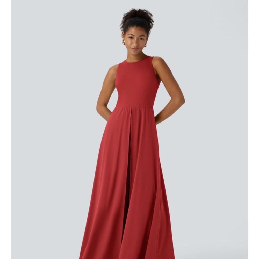 HALARA Red Sleeveless Maxi Dress